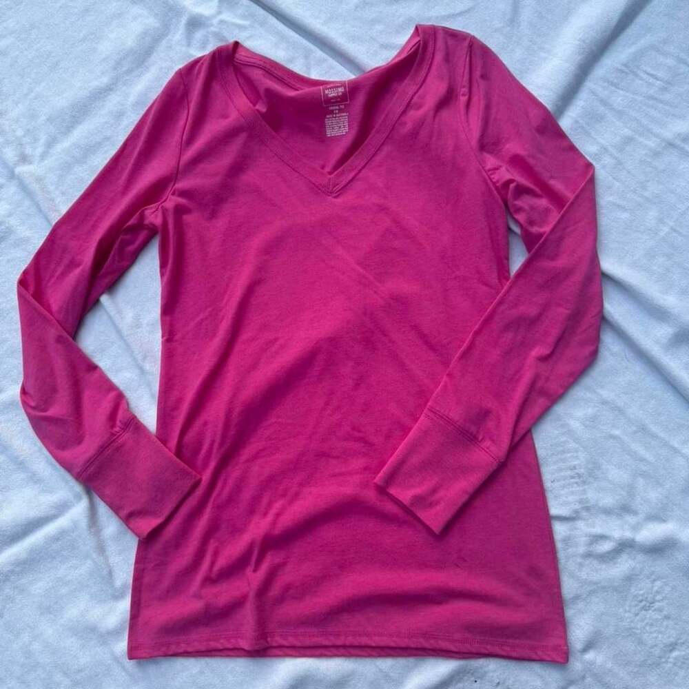 Mossimo Supply Co Casual Tee Size M Hot Pink Long Sleeve Shirt